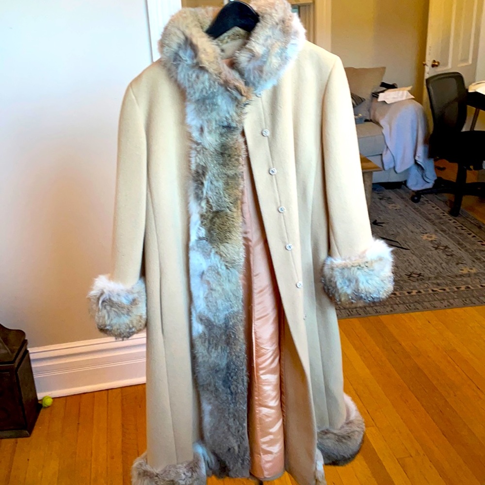 Vintage Wool with Mink fur detail Coat